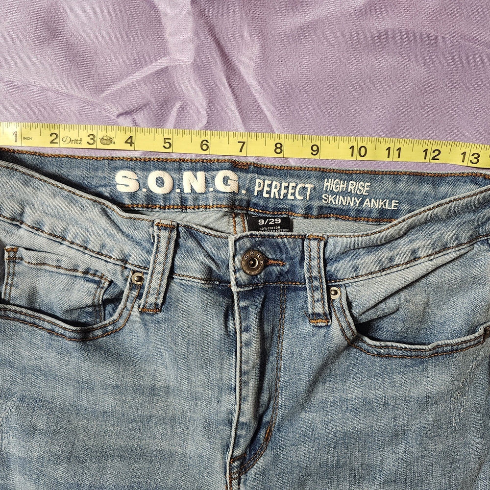 High Rise Skinny Ankle Jeans - Blue